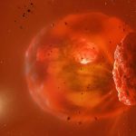 Two giant planets collided and vaporised in a distant star system